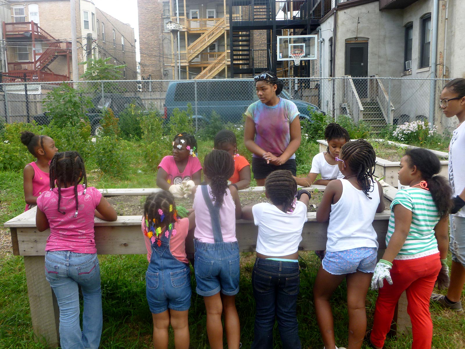 photo of Chicago youth learning about gardening
