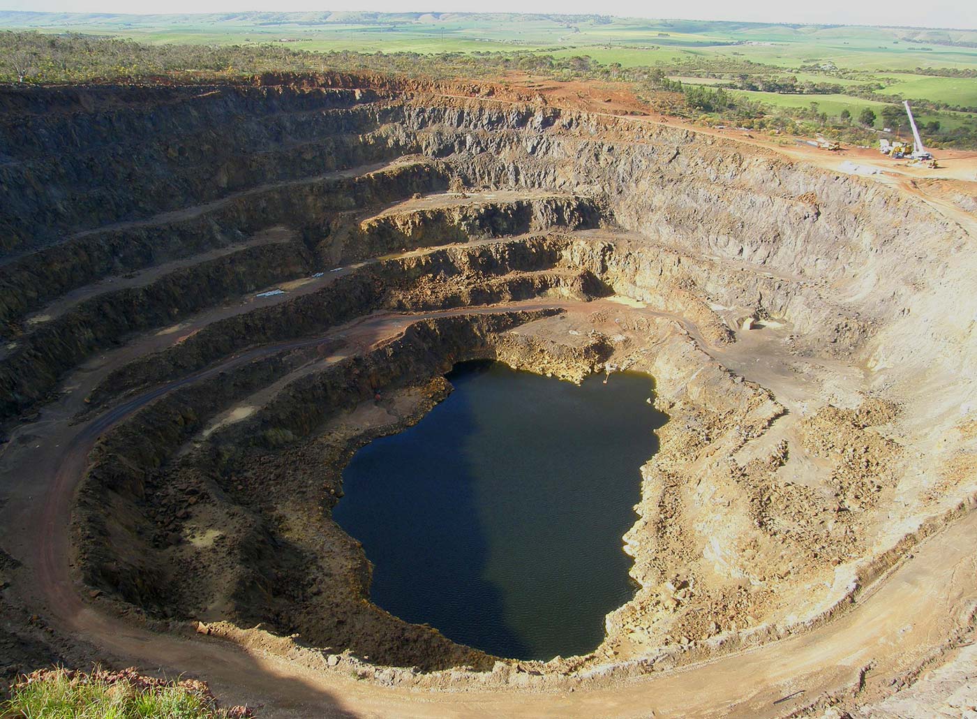 An open pit copper mine in Australia