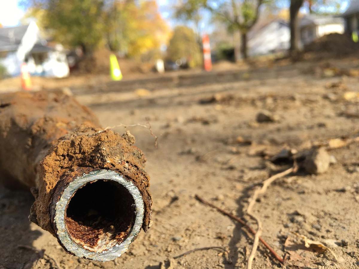 Corroded lead service line in Flint